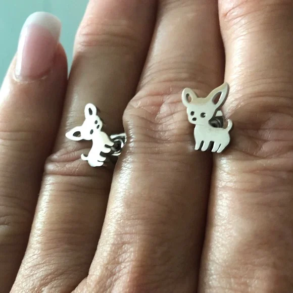 HOST PICK Dog earrings silver & stainless steel - Picture 2 of 4